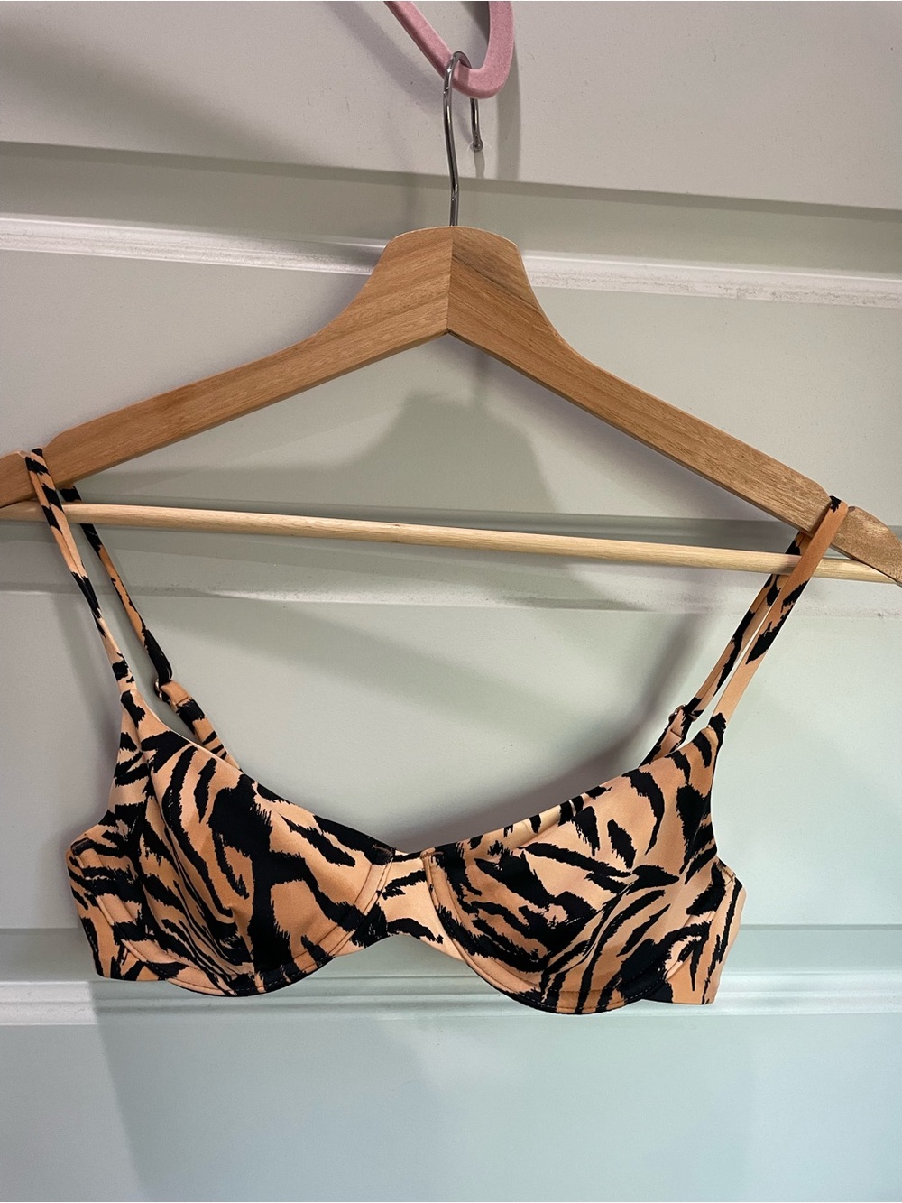Tori Praver tiger bikini TOP XS/A/B NEW without tags designer balconette swim